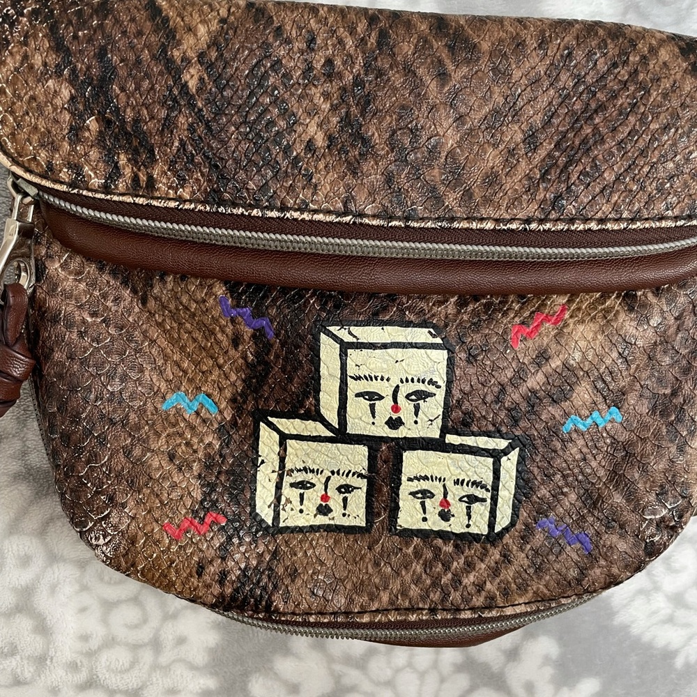 Hand painted “snake skin” purse